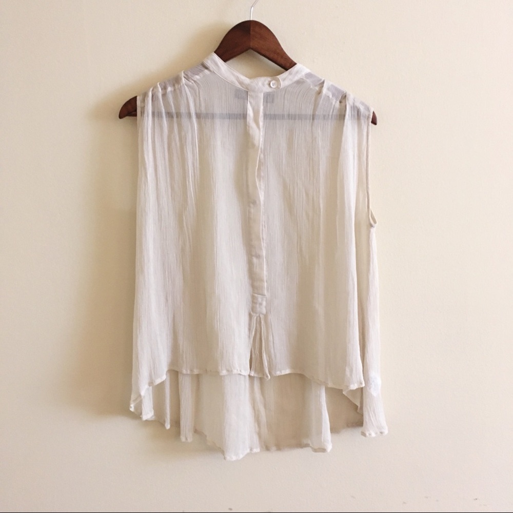 Winter Kate Chiffon Sleeveless Blouse Cream M